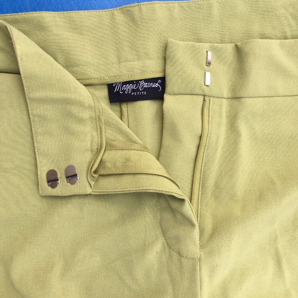 Maggie Barnes Catherines Diane Fit Pants 24WP Green Wide Leg Cuff Career NEW - Picture 10 of 12